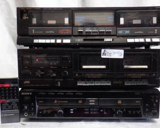 LOT OF 3 ELECTRONICS INCLUDING SONY RCD-W500C, JVC TCW103, FISHER CR-W47H