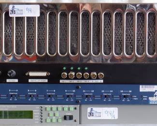 LOT OF 4 ELECTRONICS INCLUDING AVIOM AN-16-0, JSK TC-1128B, RACK MOUNT EXHAUST UNIT AND MORE