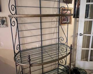 Iron and Brass Bakers Rack