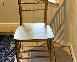 4 gold bamboo style chairs