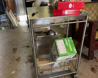 Stainless bar cart
