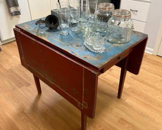Dropleaf rustic farm table