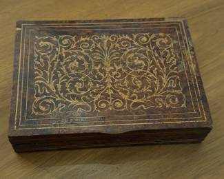 Vintage Wooden Playing Card Box