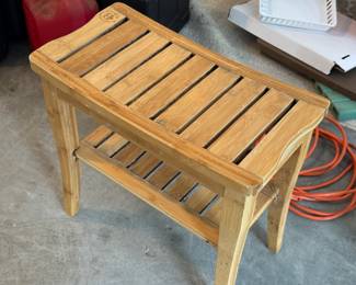 Wooden shower bench