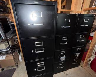 4 Hon four drawer file cabinets