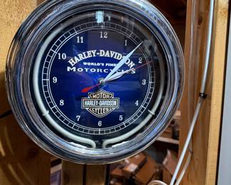 Vintage neon, Harley Davidson wall clock