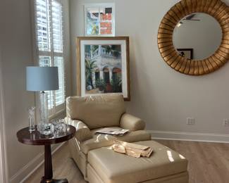 Ethan Allen leather chair& ottoman