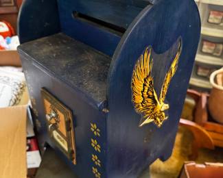 Side view of old mailbox