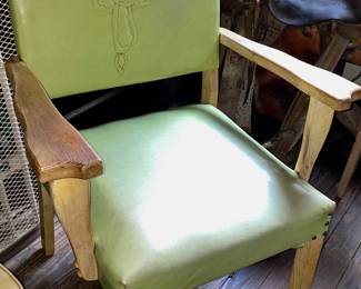 Stitched saddle back on chair