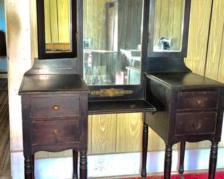 Vanity, beveled mirrors are perfect!
