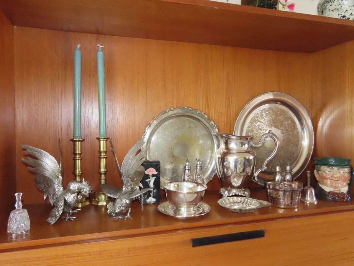 Silver plate items.