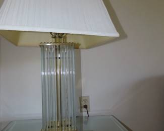 MCM glass rod table lamp.