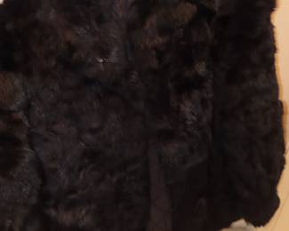 Faux fur coat.