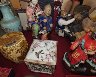 Vases, figures, trinket boxes.
