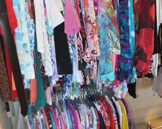 Ladies clothing, closets full.
