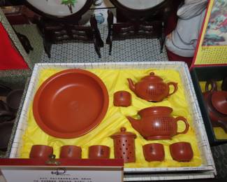 New in presentation box tea set.