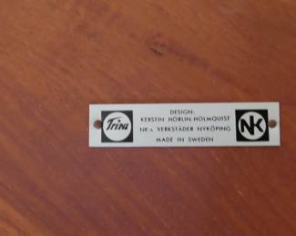 One of two matching MCM round end tables. NK made in Sweden.