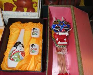 Dragon head, Saki set, tea set.