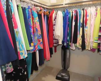Ladies clothing, closets full.