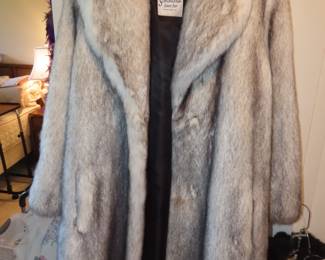 Faux fur coat.