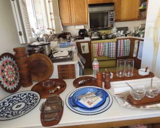 Dansk and teak serving pieces.