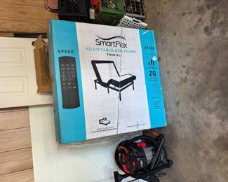 ADJUSTABLE BED FRAME, SHOP VAC