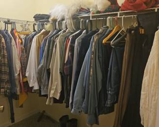 Men's long sleeve dress shirts $4 each, men's jeans $5 each