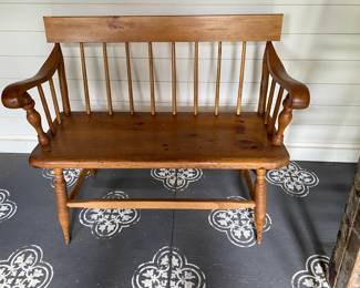 Early American Turned Leg Bench