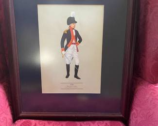 French Soldier Color Engraving