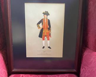 French Soldier Color Engraving