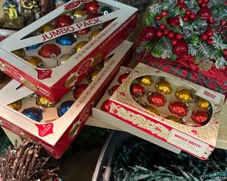 Vintage mercury glass ornaments