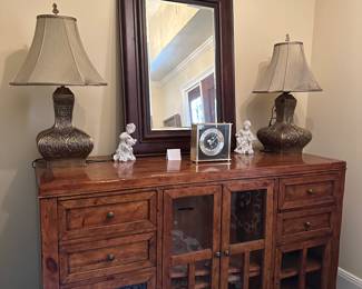 Vanguard Furniture glass front credenza 