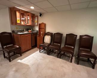 Set of 8 Hooker leather dining chairs