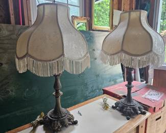 Vintage Victorian 32" tall Table Lamps
Shades in Perfect Condition