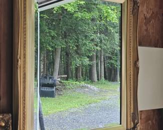 Vintage Louis XV, Scalloped, Gold Framed Beveled Glass Mirror 
	• 21" x 25"
