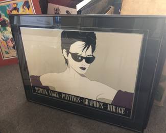 Framed Patrick Nagel.  This image was used on the cover of Palm Springs Life Magazine in the 80’s 