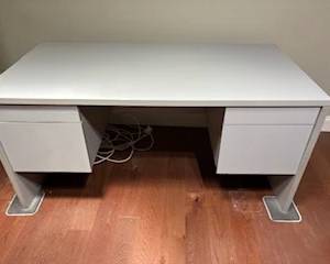 Large, heavy grey desk