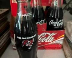 2002 World Champion Tampa Bay Buccaneers Coca-Cola bottles in a carrier