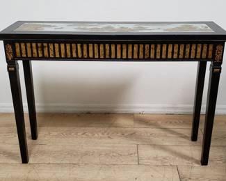 Asian reversed painting mirror console table