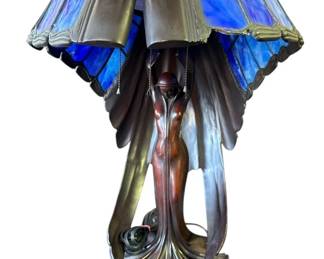 Tiffany style flying lady figural lamp