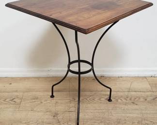 iron and wood side table