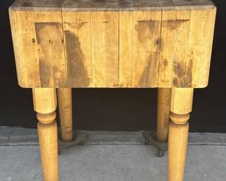 Antique wood butcher block