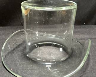 Blown glass top hat vase