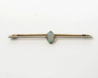 14k gold and opal pin