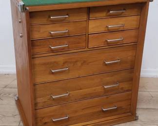 Vintage oak jewelry cabinet