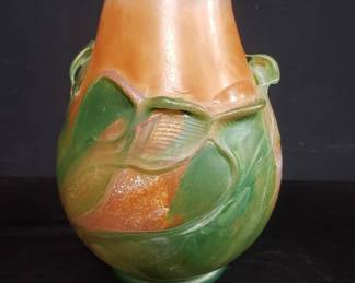 Signed Verrerie D'art Village glass vase
