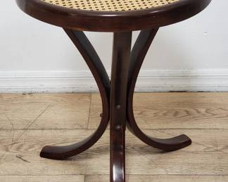 vintage bentwood with cane top side table