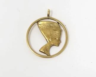14k gold Egyptian style necklace pendant