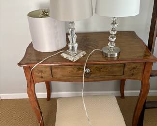 desk and lamps