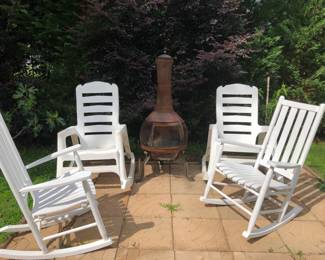 outdoor chairs and chimney
